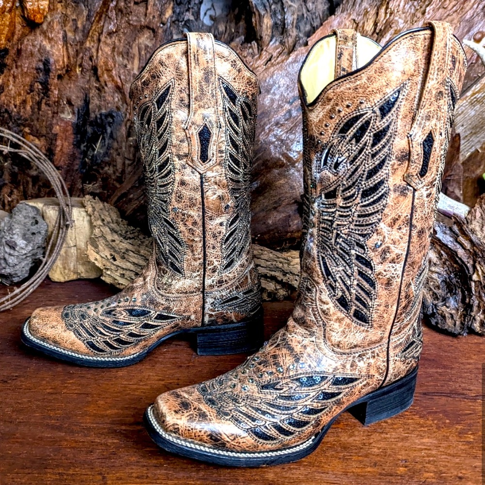 NWOB corral butterfly cowboy boots